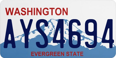WA license plate AYS4694
