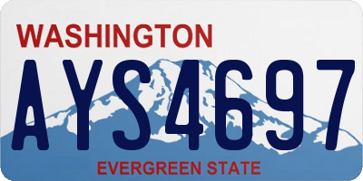 WA license plate AYS4697