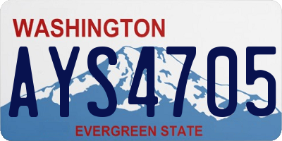 WA license plate AYS4705