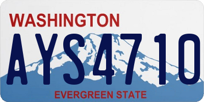 WA license plate AYS4710