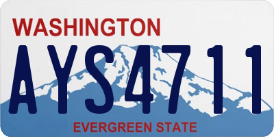 WA license plate AYS4711