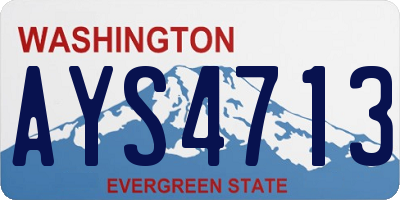 WA license plate AYS4713