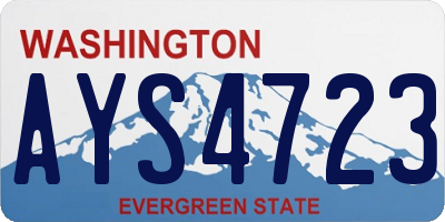 WA license plate AYS4723