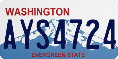 WA license plate AYS4724