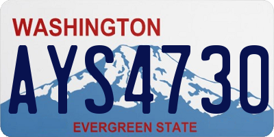 WA license plate AYS4730