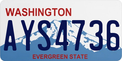 WA license plate AYS4736