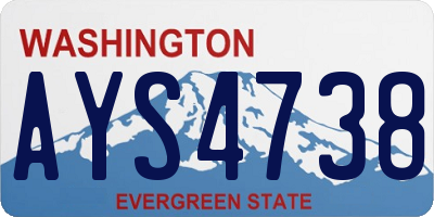 WA license plate AYS4738