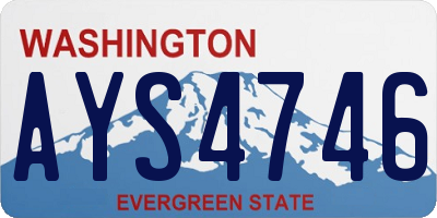WA license plate AYS4746