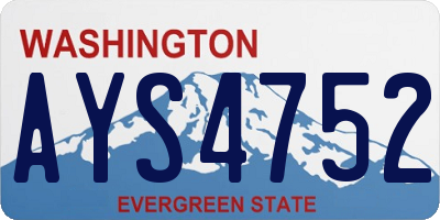 WA license plate AYS4752