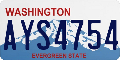 WA license plate AYS4754