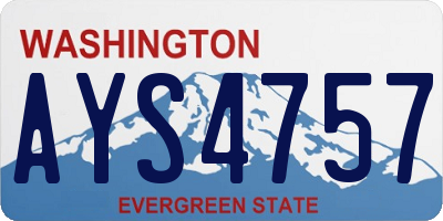 WA license plate AYS4757