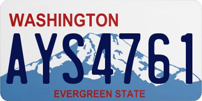 WA license plate AYS4761