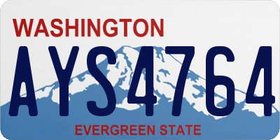 WA license plate AYS4764