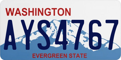 WA license plate AYS4767