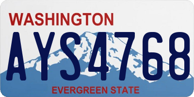 WA license plate AYS4768