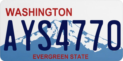 WA license plate AYS4770