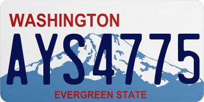 WA license plate AYS4775