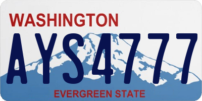 WA license plate AYS4777