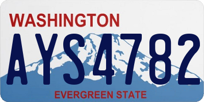 WA license plate AYS4782