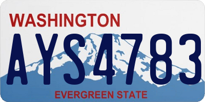 WA license plate AYS4783