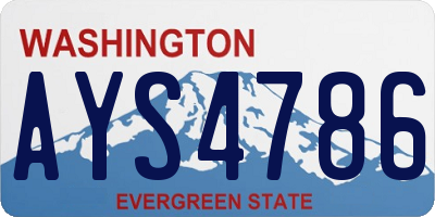 WA license plate AYS4786