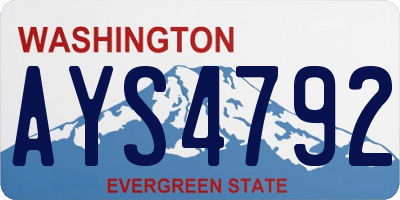 WA license plate AYS4792
