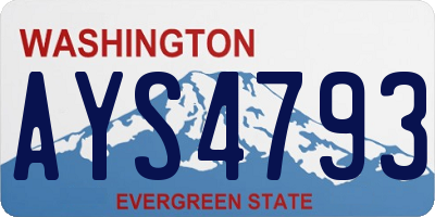 WA license plate AYS4793