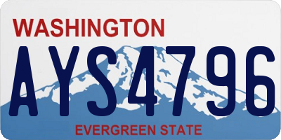 WA license plate AYS4796