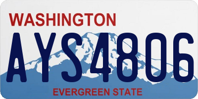 WA license plate AYS4806