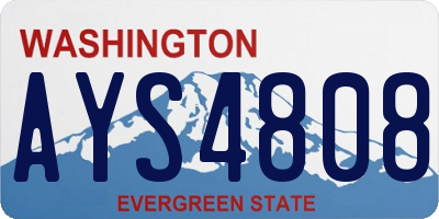 WA license plate AYS4808
