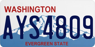 WA license plate AYS4809