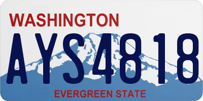 WA license plate AYS4818