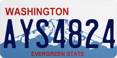 WA license plate AYS4824