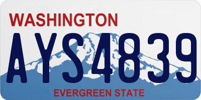 WA license plate AYS4839