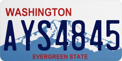 WA license plate AYS4845