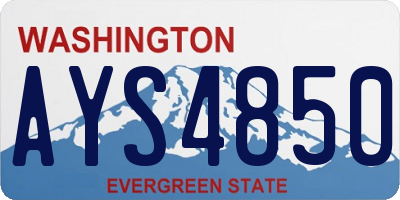 WA license plate AYS4850