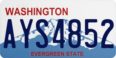 WA license plate AYS4852