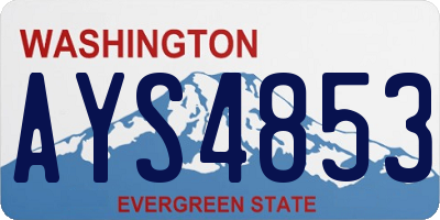 WA license plate AYS4853