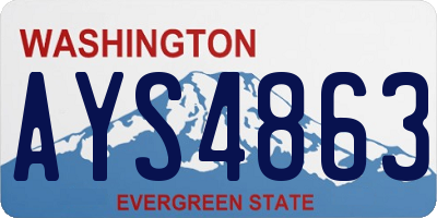 WA license plate AYS4863