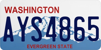 WA license plate AYS4865