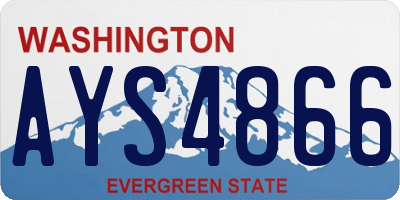 WA license plate AYS4866