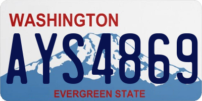 WA license plate AYS4869