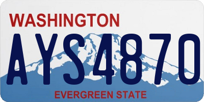 WA license plate AYS4870