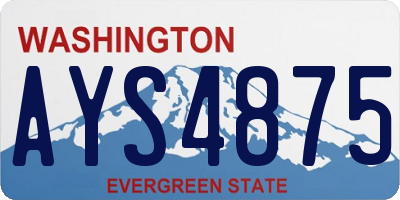 WA license plate AYS4875