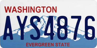 WA license plate AYS4876
