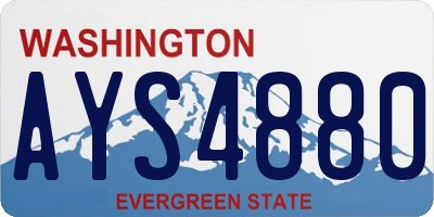 WA license plate AYS4880