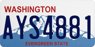 WA license plate AYS4881