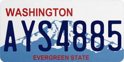 WA license plate AYS4885