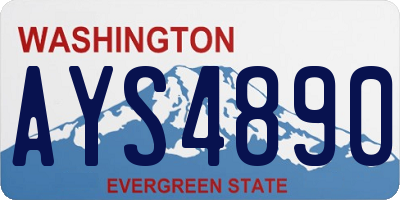 WA license plate AYS4890