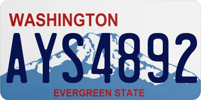 WA license plate AYS4892